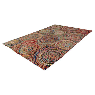 Teppich – Reine Baumwolle, Kurzflor Struktur, Bunte Optik, 170 cm - Tulum 356 | Kayoom