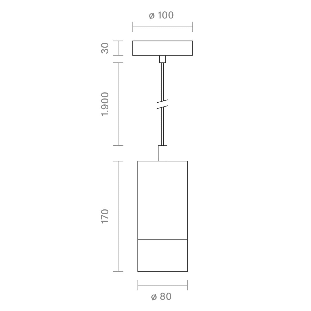 Pendelleuchte Concrete dunkel 1flg. Kabellänge 1900mm Sockeldurchm. 80mm von Sigor - Esszett Luxury | Stilvolles Wohnen mit Charakter