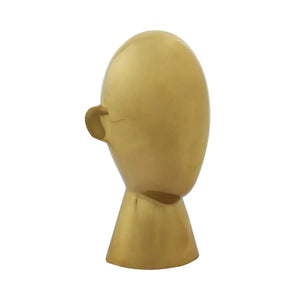 Skulptur – Goldenes Aluminium, Abstraktes Gesicht, Kompakte Form - Phantom 125 | Kayoom