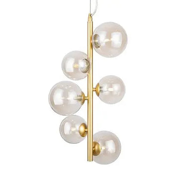 Pendant light with gold-colored metal frame and amber-colored glass in a modern design - Dallas | Maytoni