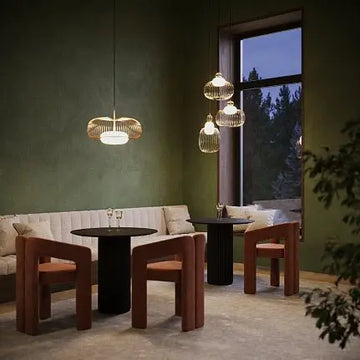 Pendant Lamp Brass-Colored Metal Grid & Opal Glass Diffuser – Levitation | Maytoni