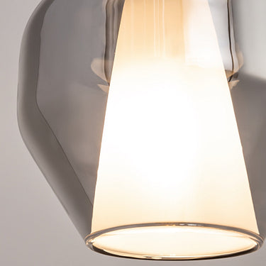 Pendelleuchte mit rauchfarben verspiegelten Doppelschirmen, schwarzer Metallbasis und dimmbarer LED – Duality | Maytoni