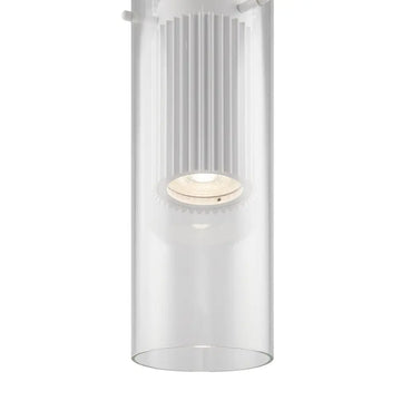Pendant light Matte white ribbed aluminum housing Clear glass shade & GU10 socket – Dynamics | Maytoni