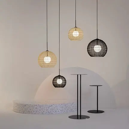 Pendelleuchte – Schwarz-Goldenes Metall, Ø30 cm, G9 Fassung, Höhenverstellbar - Cane | Maytoni