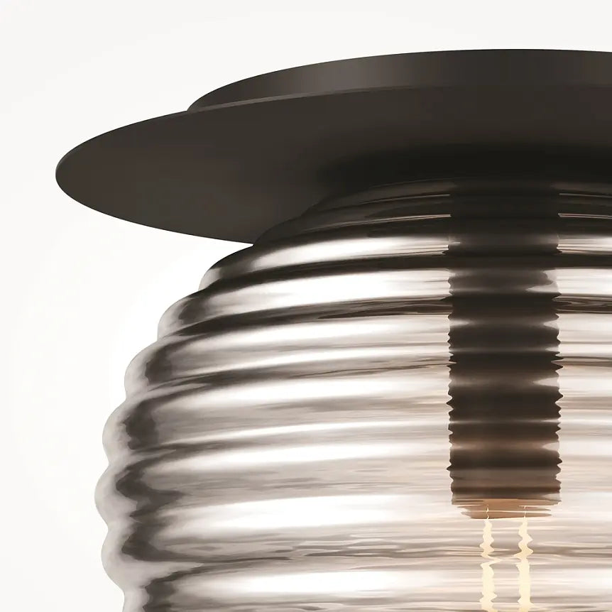 Deckenleuchte – Schwarzes Metall, Glasschirm, 1× E27, Ø35 cm - Reels | Maytoni