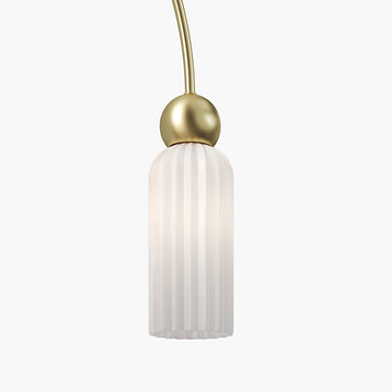 Pendant Light Gold-colored Metal Frame Frosted Ribbed Glass 4×E14 40W – Antic | Maytoni
