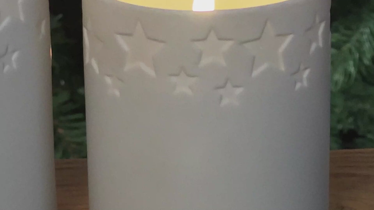LED-Kerze – Hochwertiges Porzellan, Sternrelief, Flackereffekt - Salzburg | Villeroy & Boch