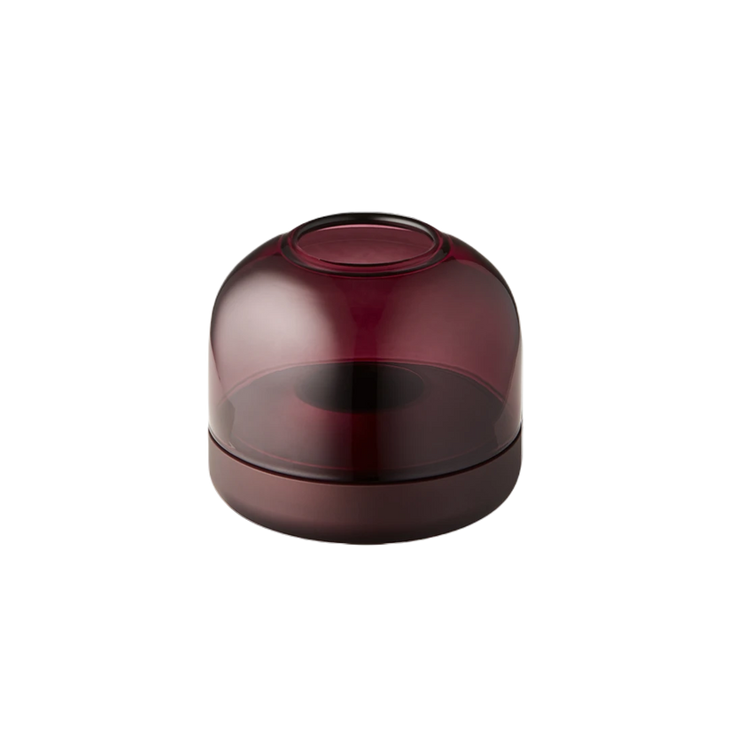 Candle holder made of anodized aluminum with brushed ring and glass top – Glow 08 | Kooduu