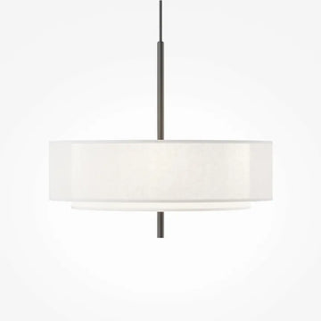 Pendant lamp with white fabric shade and black trim in a modern design - Bergamo | Maytoni