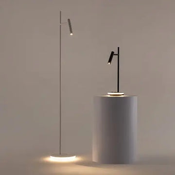 Table lamp Black metal frame Cylindrical LED spot & Illuminated base – Estudo | Maytoni