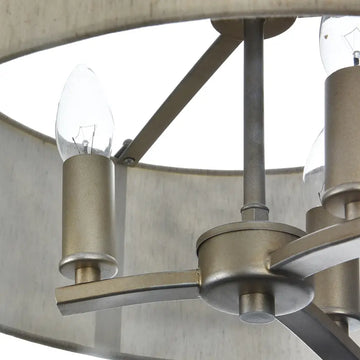 Pendant Light with Brass Metal Frame and Linen Shade in Classic Design – Loris | Maytoni