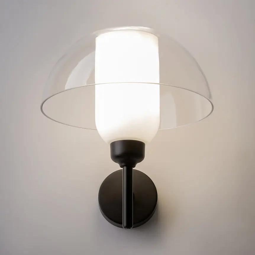 Wall Lamp Black, Metal Frame, Glass Accent, Modern – Memory | Maytoni
