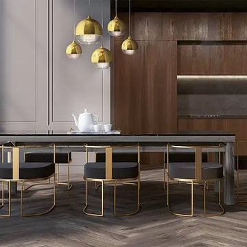 Pendant luminaire with gold-colored metal base and gold and transparent glass diffuser in a luxurious design – Fermi | Maytoni