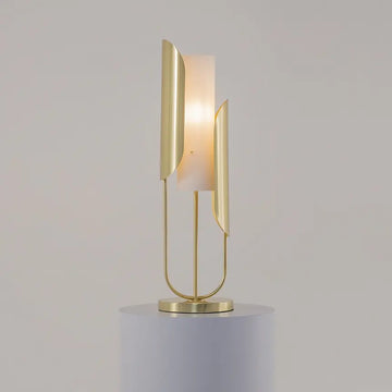 Table Lamp Gold-Colored Metal Frame Frosted Cylindrical Glass Shade & Modern Design – Cipresso | Maytoni
