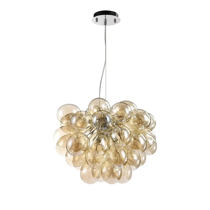 Pendant Lamp with Nickel Metal Frame and Amber Glass Shades in Modern Design – Balbo | Maytoni