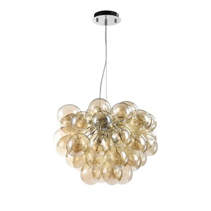 Pendant Lamp with Nickel Metal Frame and Amber Glass Shades in Modern Design – Balbo | Maytoni