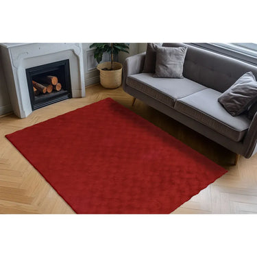 Teppich – Luxuriöser Flor, Polyester Mix, Rötlicher Ton 150 cm - Royal Glow 825 | Kayoom