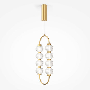 Pendelleuchte Goldfarbener Metallrahmen Gerillte Glaskugeln LED 16 W 3000 K – Amulet | Maytoni - Esszett Luxury | Stilvolles Wohnen mit Charakter
