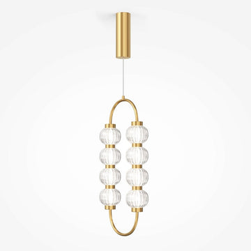 Pendelleuchte Goldfarbener Metallrahmen Gerillte Glaskugeln LED 16 W 3000 K – Amulet | Maytoni - Esszett Luxury | Stilvolles Wohnen mit Charakter