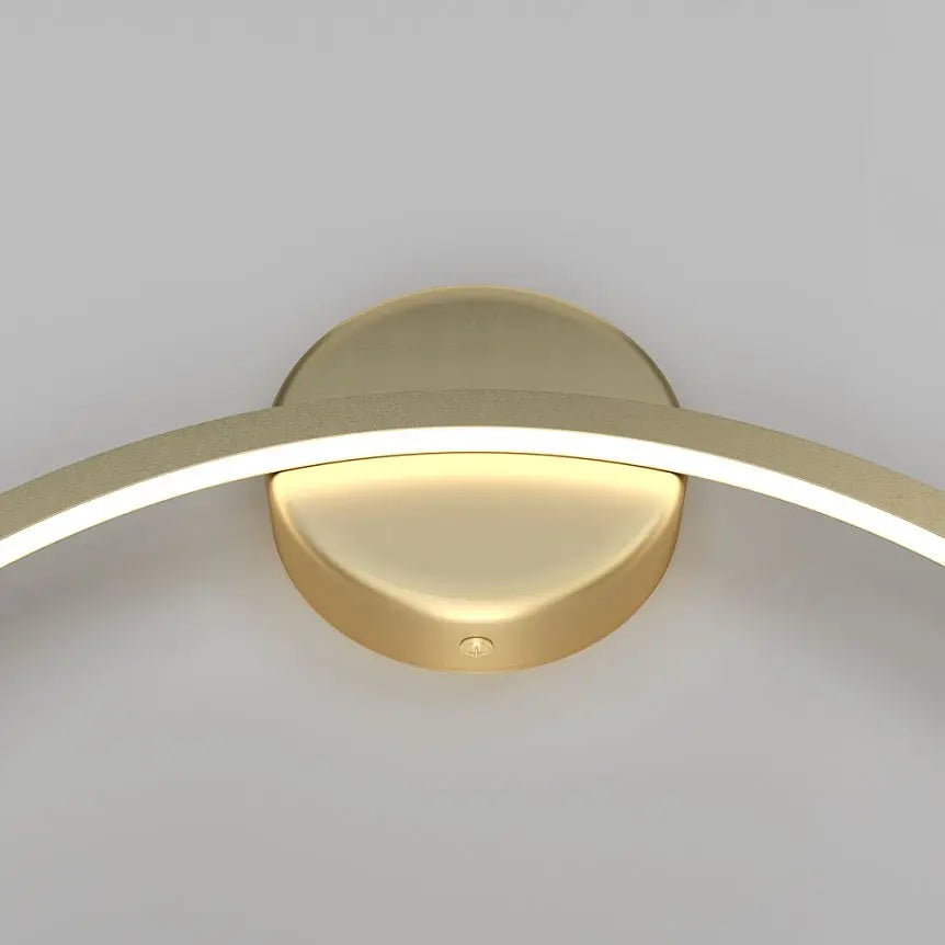 Wall Sconce Matte Black, Metal Frame with Brass Accents, 22W LED – Halo | Maytoni