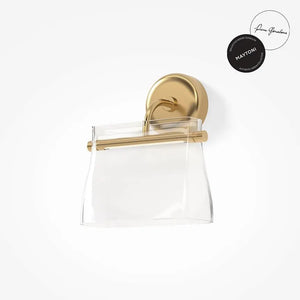 Brass wall light, metal base, transparent glass sphere, integrated 8W LED 3000K – Cabaret | Maytoni