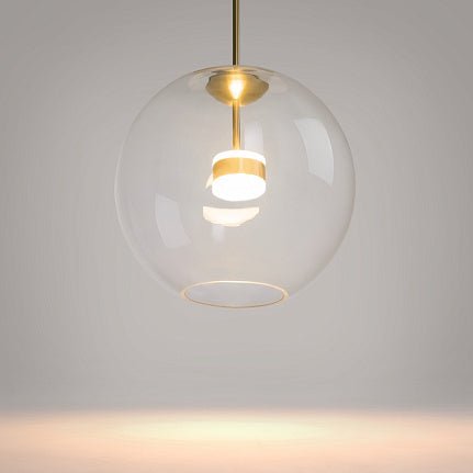 Pendelleuchte mit transparentem Blasenglas und gebürstetem Gold - Finish im modernen Design – Cometa | Maytoni - Esszett Luxury | Stilvolles Wohnen mit Charakter