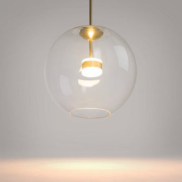 Pendelleuchte mit transparentem Blasenglas und gebürstetem Gold - Finish im modernen Design – Cometa | Maytoni - Esszett Luxury | Stilvolles Wohnen mit Charakter