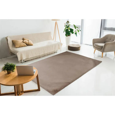 Teppich – Taupe Farbe, Weicher Flor, Felloptik 150 cm - Rabbit Light 525 | Kayoom