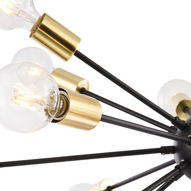 Pendelleuchte mit schwarzem Metallrahmen und Messinglampenfassungen im modernen Loft - Design – Jackson | Maytoni - Esszett Luxury | Stilvolles Wohnen mit Charakter