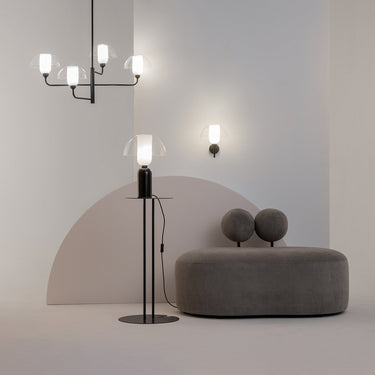 Wandleuchte Schwarz, Metallrahmen, Glas-Akzent, modern – Memory | Maytoni