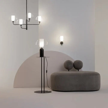 Wall Lamp Black, Metal Frame, Glass Accent, Modern – Memory | Maytoni
