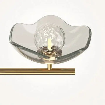 Pendant Lamp Modern Brass Metal and Cast Glass Accent 5-bulb – Miracle | Maytoni