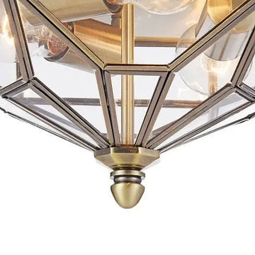 Ceiling Light Bronze Clear Glass Panels 3× E27 – Zeil | Maytoni
