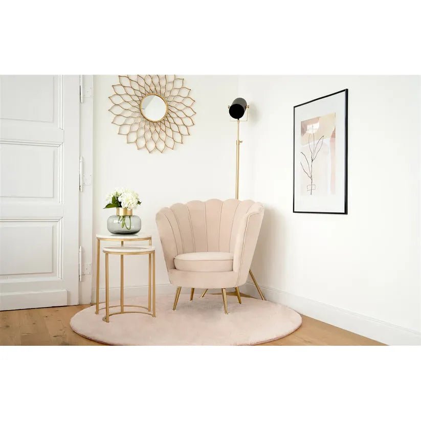 Sessel mit Samt - Velvet - Bezug, Steppnähten und höhenverstellbaren Metallbeinen – Barbara 125 | Kayoom - Esszett Luxury | Stilvolles Wohnen mit Charakter