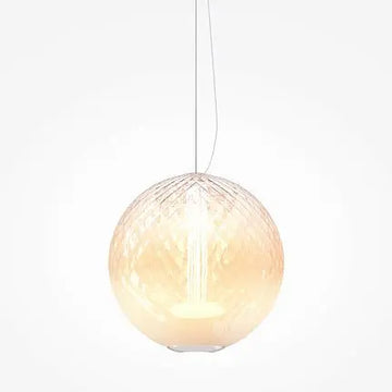 Pendant Lamp Chromed Metal Base Iridescent Glass & Integrated LED – Bruma | Maytoni
