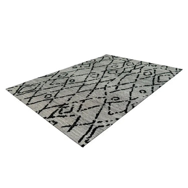 Teppich – Grau Schwarz, Jacquardgewebe, Baumwollmix 150 cm - River 110 | Kayoom