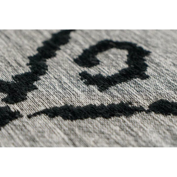 Teppich – Grau Schwarz, Jacquardgewebe, Baumwollmix 150 cm - River 110 | Kayoom