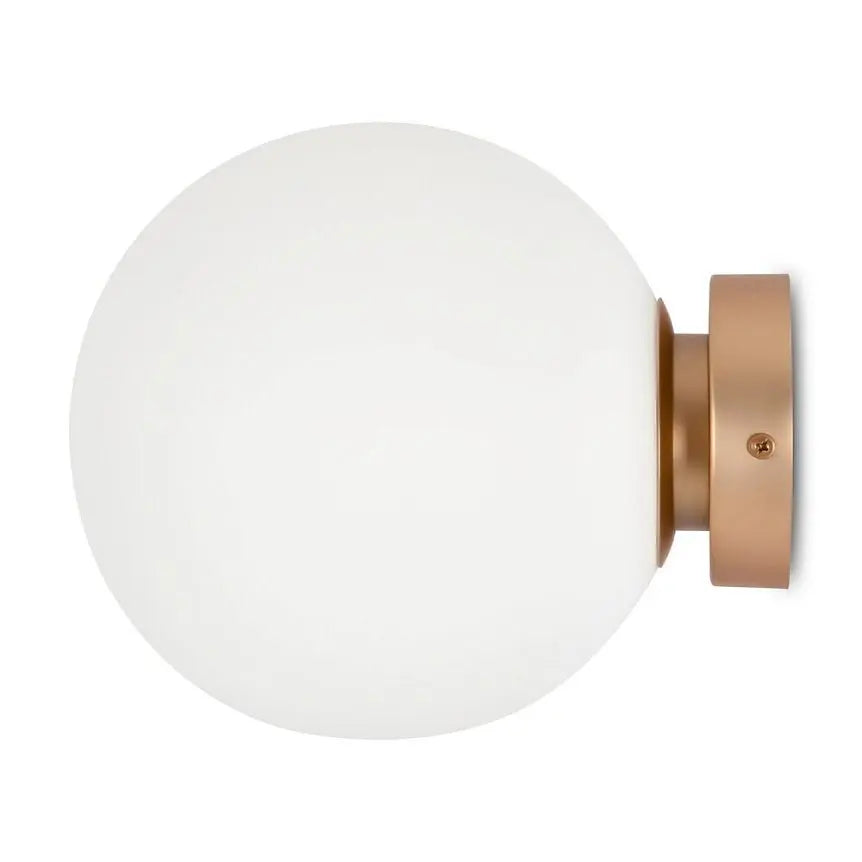 Wall lamp Gold, metal frame, matt white glass shade – Basic form | Maytoni