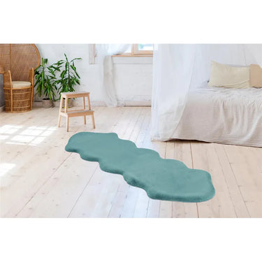 Teppich – Türkise Farbe, Doppelte Form, Weicher Flor - Double 325 | Kayoom