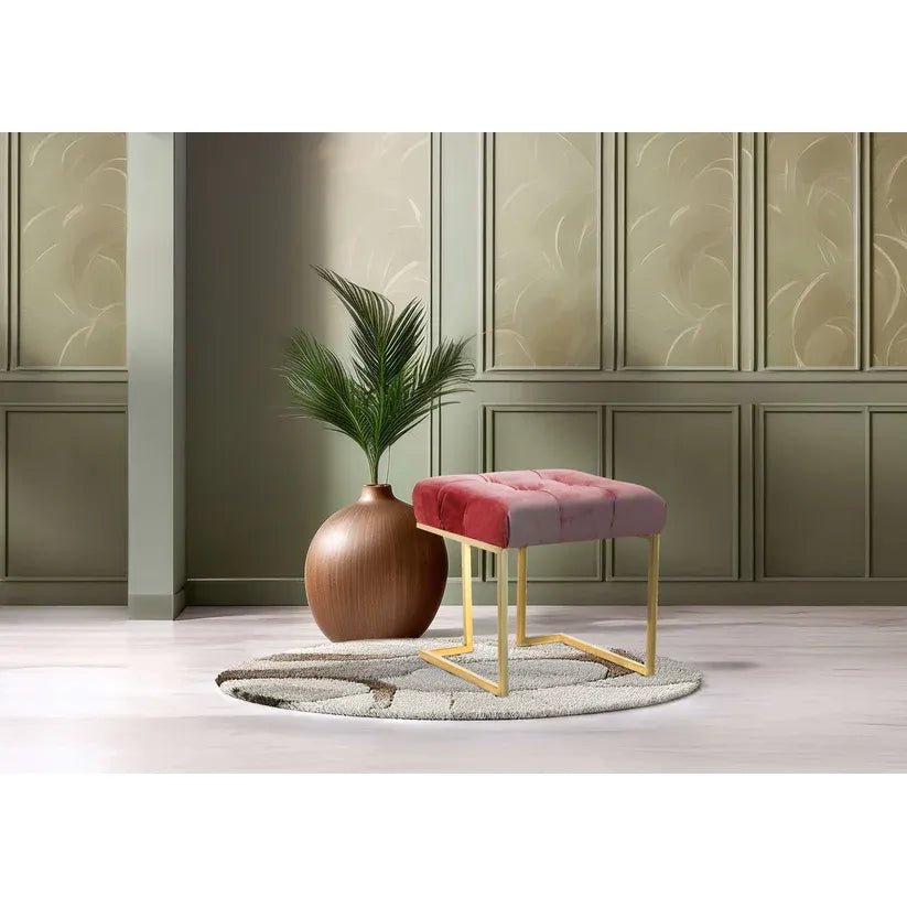 Hocker Samtbezug Zierknopf - Steppung Edelstahlgestell – Rarity 125 | Kayoom - Esszett Luxury | Stilvolles Wohnen mit Charakter