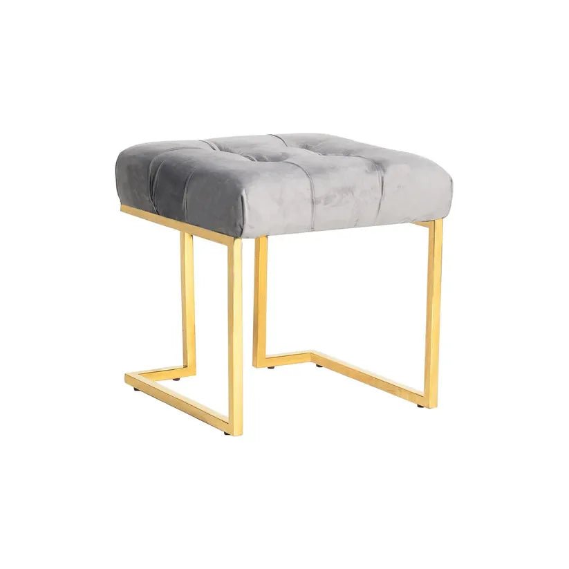 Hocker Samtbezug Zierknopf - Steppung Edelstahlgestell – Rarity 125 | Kayoom - Esszett Luxury | Stilvolles Wohnen mit Charakter