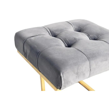 Hocker Samtbezug Zierknopf - Steppung Edelstahlgestell – Rarity 125 | Kayoom - Esszett Luxury | Stilvolles Wohnen mit Charakter