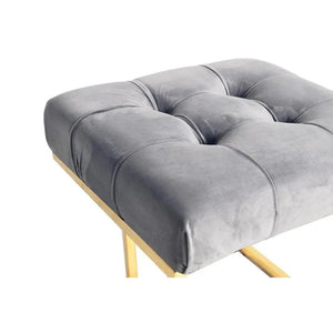 Hocker Samtbezug Zierknopf - Steppung Edelstahlgestell – Rarity 125 | Kayoom - Esszett Luxury | Stilvolles Wohnen mit Charakter