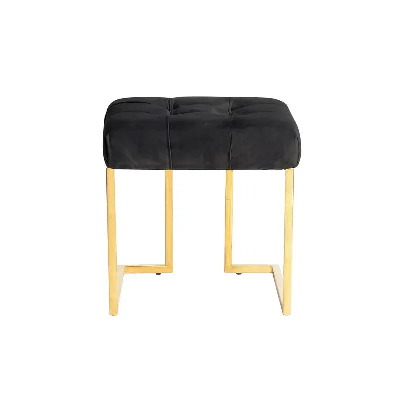 Hocker Samtbezug Zierknopf - Steppung Edelstahlgestell – Rarity 125 | Kayoom - Esszett Luxury | Stilvolles Wohnen mit Charakter