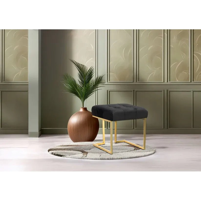Hocker Samtbezug Zierknopf - Steppung Edelstahlgestell – Rarity 125 | Kayoom - Esszett Luxury | Stilvolles Wohnen mit Charakter