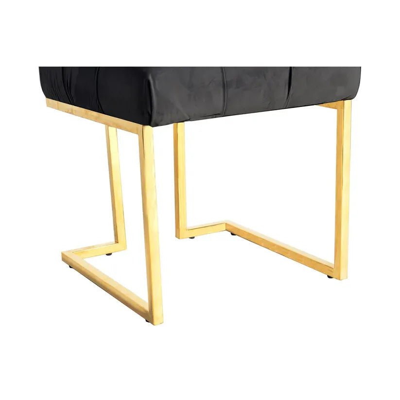 Hocker Samtbezug Zierknopf - Steppung Edelstahlgestell – Rarity 125 | Kayoom - Esszett Luxury | Stilvolles Wohnen mit Charakter