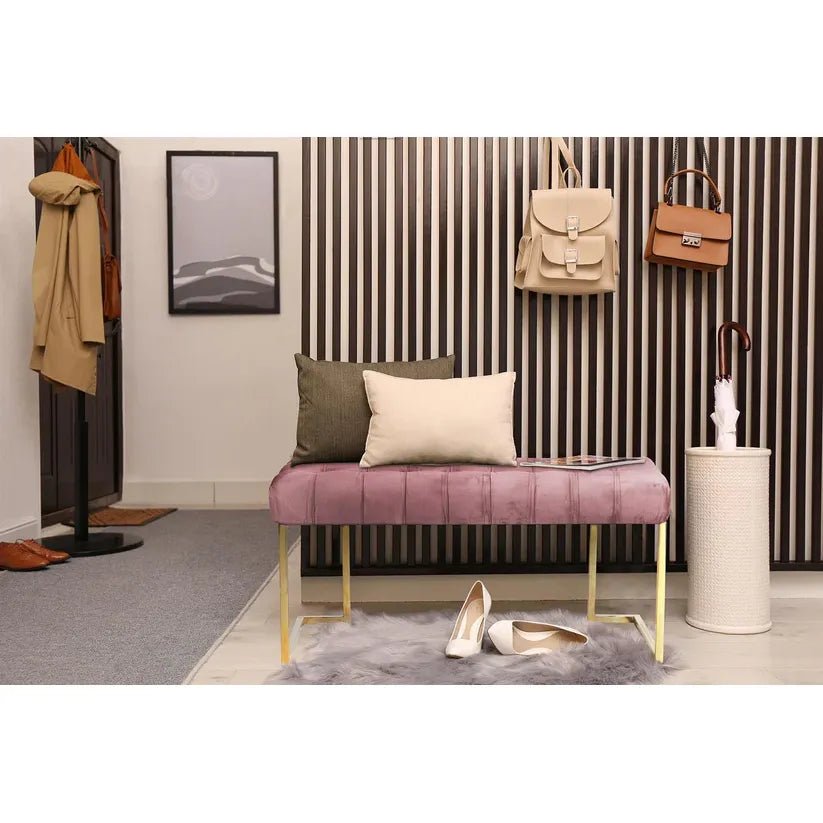 Hocker samtiger Stoffbezug Zierknopf - Steppung & Edelstahlgestell – Rarity 225 | Kayoom - Esszett Luxury | Stilvolles Wohnen mit Charakter