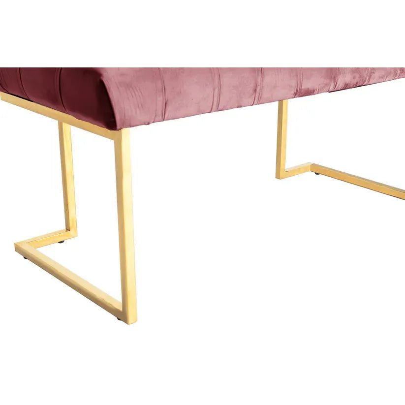 Hocker samtiger Stoffbezug Zierknopf - Steppung & Edelstahlgestell – Rarity 225 | Kayoom - Esszett Luxury | Stilvolles Wohnen mit Charakter