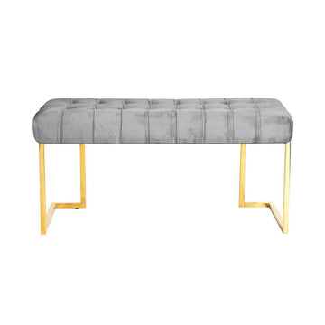 Hocker samtiger Polyesterbezug Zierknopf - Steppung & goldenes Edelstahlgestell – Rarity 225 | Kayoom - Esszett Luxury | Stilvolles Wohnen mit Charakter