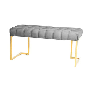 Hocker samtiger Polyesterbezug Zierknopf - Steppung & goldenes Edelstahlgestell – Rarity 225 | Kayoom - Esszett Luxury | Stilvolles Wohnen mit Charakter